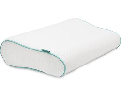 New Bed Visco-Elastisch Traagschuim Hoofdkussen 38x59 cm – Ergonomisch Nek- en Schouderkussen – Dubbele Hoogte 8 & 10 cm – Koelend & Ademend – Voor Rug- en Zijslapers