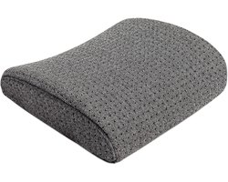 New Bed Visco-elastische Lendenkussen met Zachte Rugsteun en Grijze Mesh Air Stofhoes voor Bureaustoelen met Verstelbare Bandjes, 32cm x 35cm