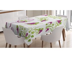 New Bed Wijn Glazen fles, druivenranken Rechthoekig tafelkleed voor eetkamer en keuken, zeer duurzaam 140 cm B x 240 cm L