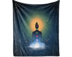 New Bed Yoga Mediterende Vrouw Zachte Flanellen Fleece Deken, 175 cm x 230 cm