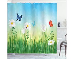 New Bed, Zomer Weide Madeliefjes Gras Douchegordijn Badkamer Decor Set met Haakjes, 175 cm B 220 cm L