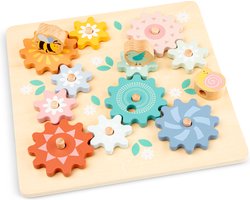 New Classic Toys® Houten Puzzel met Roterende Tandwielen Tuin - Draaibare Tandwielpuzzel met Dieren - Motorisch en Creatief Speelgoed - FSC - Vanaf 24 Maanden