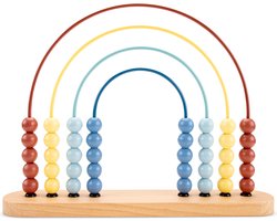New Classic Toys® Houten Telraam Abacus - Pastelkleurig Reken Speelgoed - Leer Tellen en Kleuren Herkennen - Educatief Telspel - FSC - Vanaf 12 Maanden