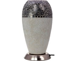 New Dutch - mozaïek glazen lamp - staand - 220 volt - grijs/zilver 27 cm