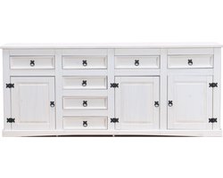 New Mexico  - Dressoir - met 7 laden en 3 deurtjes - Wit grenen