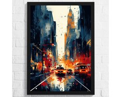 New York Street Art Poster - Taxi - Graffiti Art - Posters Geschikt om in te lijsten - 43,2 x 61 cm (A2+)