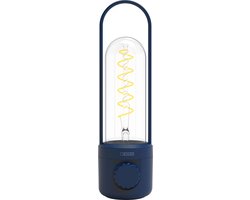 Newdes Tafelamp Coil| Accu| Binnen | Buiten | Dimbaar | Blauw