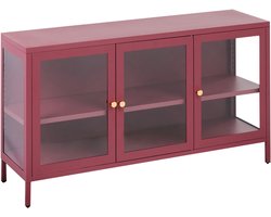 NEWPORT - Dressoir - Donkerrood - Staal