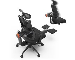 Newtral MAGICH-BP Ergonomische Bureaustoel met Voetensteun - 4D-verstelbare Armleuningen - Verstelbare Rugleuninghoogte- 96°-136° Kantelfunctie - Verstelling van de zitdiepte - Zwart