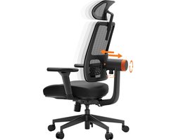 NEWTRAL MAGIC－H002 Ergonomische stoel, automatisch meebewegende rugleuning, adaptieve ondersteuning van de onderrug, verstelbare zitdiepte van de hoofdsteun, 4D-armleuning, 3 posities om te vergrendelen