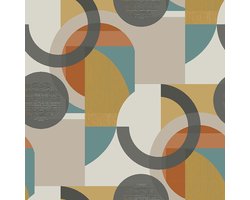 Next vliesbehang Retro Shapes Geo oranje 10mx52cm