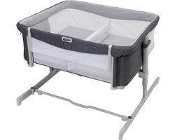 Next2Me Twins bijzetbed voor tweelingen - 2 vaste matrassen - zijrooster in hoogte verstelbaar - inklapbare voeten - 0 m + Kinderbed