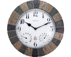 NeXtime Aster – Wandklok – 26 cm – Polyresin – Paars – Weerbestendig