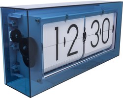 NeXtime Big Flip Clear – Tafelklok – 36 cm – Acryl – Blauw