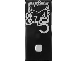 NeXtime Big Numbers - Klok - Rechthoekig - Glas - 30x5.2 cm - Zwart/Spiegel