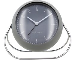 NeXtime Bubble Alarm Clock – Tafelwekker – 14 × 12 × 8 cm – Metaal – Grijs – Stil