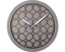 NeXtime Concreto Love – Wandklok – 39.5 cm – Polyresin/Hout – Grijs