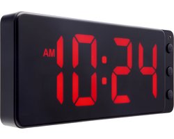 NeXtime Digitale Klok Rood – Tafel/Wandklok – 27.2 × 10.8 × 3 cm – ABS – Rood – LED