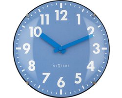 NeXtime Duomo Mini – Tafel/Wandklok – 20 cm – Koepelvormig Glas – Blauw – Stil