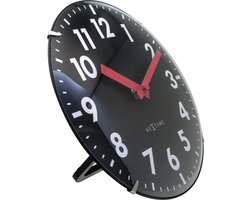 NeXtime Duomo Mini – Tafel/Wandklok – 20 cm – Koepelvormig Glas – Zwart – Stil