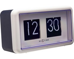 NeXtime - Flip Klok - Tafel of Wandklok - Zwart/Wit -18x10x7 cm