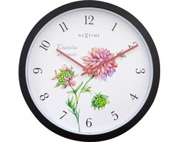 NeXtime Knautia – Buitenklok – 30.5 cm – Metaal – Wit – Weerbestendig