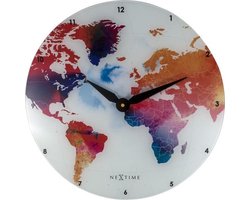 NeXtime NE-8187 Wandklok Colorful Ø43 Glas Multicolor