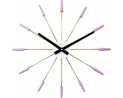 NeXtime Plug Inn – Wandklok – 58 cm – RVS – Lavendel – Stil