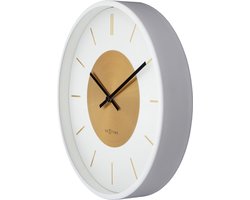NeXtime Retro II – Wandklok – 25 cm – Metaal – Wit/Goud – Stil