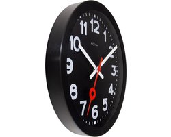 NeXtime Station All Black – Wandklok – 35 cm – Geanodiseerd Aluminium – Zwart – Stil