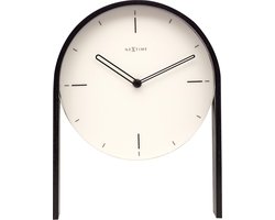 NeXtime - Stille Tafelklok - 27 x 21 x 6,5cm - Hout- Wit - 'Noa Table'