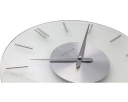 NeXtime Stripe – Wandklok – 26 cm – Glas/Aluminium – Transparant