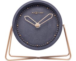 NeXtime - Tafelklok - 17.5x15.5x5cm - Polyresin- Zwart - 'Cross Table'