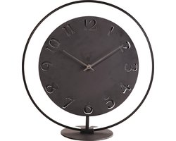 NeXtime - Tafelklok - 40 x 40.5 cm - Metaal - Zwart - 'Ting Table'