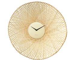 NeXtime Vortex – Wandklok – 60 cm – Bamboe – Bruin – Stil
