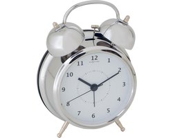 NeXtime Wake-up - Wekker - Zwart - Metaal - 21,5x15 cm - Zwart/ Antraciet