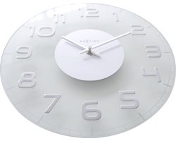 NeXtime - Wandklok - 30 cm - Glas - Transparant - 'Classy Round'