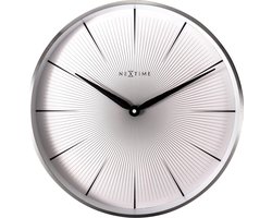 NeXtime - Wandklok - 40 cm - Metaal - Wit - '2 Seconds'