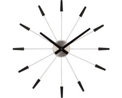 Nextime wandklok Plug Inn metaal - Kleur - Zwart