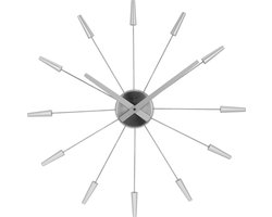NeXtime - Wandklok - Stil - 58 cm - Design - Metaal - Zilver - 'Plug Inn'