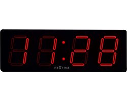 NeXtime - Wand/Tafelklok - 51.5x18x4.5 cm - Plastic - Rood- 'Big D'