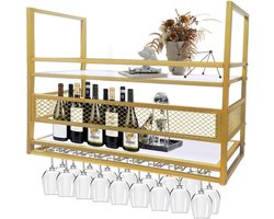 Nexvo® Barkast - Drankkast - Barmeubel - Goud -‎25cm x 150cm x 90 cm; 14 kg
