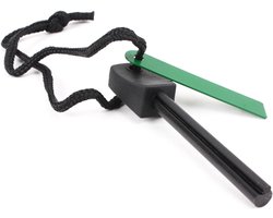 Nexvo® Fire kit - Firesteel - Vuurmaker - Groen en zwart - 11cm x 1cm x 1cm