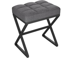 Nexvo® Voetenbankje of poef - Voetenbankje - Poef - Hockers en poefen - Grijs - 40cm x 30cmx 46cm