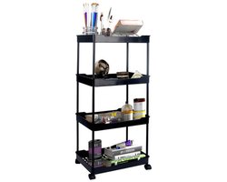 Nexxt Multifunctionele Trolley - 4 Laags - 40 x 15 x 88 cm - Zwart