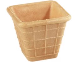 Nic vierkante ijsbekers - ijshoorn van wafel voor softijs - 304 stuks