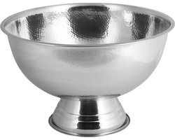 Niceey Champagneschaal - Champagnekoeler - Ijsemmer - Champagne Emmer - Flessenkoeler - RVS - Zilver met Relief