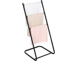 Niceey Handdoekrek - 3 Armen - Handdoekstang - Handdoekenrek Badkamer - Handdoekhouder Vrijstaand - Metaal - Anti-Kras Viltjes - Zwart
