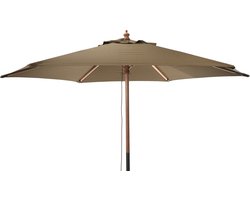 Niceey Parasol - Stokparasol - Hout - 250CM - Taupe