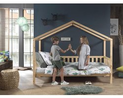 Nicesleep.nl - Dallas huisbed- Grenen / Hout kleur- Matrasmaat 90×200 cm